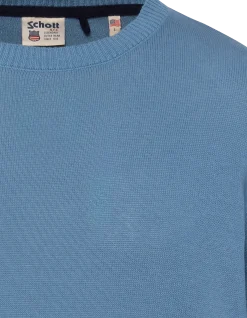 Pull léger bleu gris col rond - BLEU GRIS