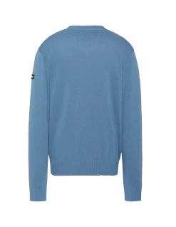 Pull léger bleu gris col V - BLEU GRIS