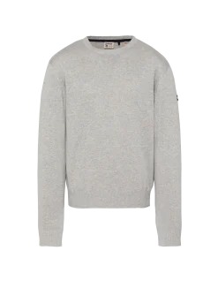 Pull léger gris chiné col rond - GRIS CHINÉ