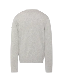 Pull léger gris chiné col V - GRIS CHINÉ
