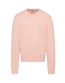 Pull léger rose pâle col V - ROSE PÂLE