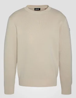 Pull militaire blanc à col rond - BLANC CASSÉ