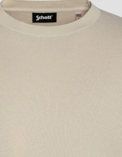Pull militaire blanc à col rond - BLANC CASSÉ