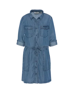 Robe casual indigo en tencel - INDIGO