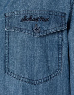 Robe casual indigo en tencel - INDIGO