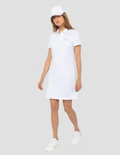 Robe polo rétro sport blanche - BLANC