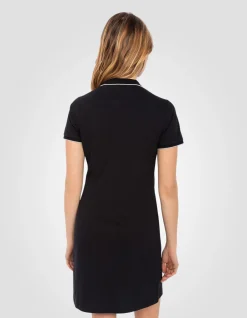 Robe polo rétro sport noire - NOIR