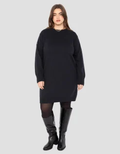 Robe pull bleu marine US NAVY, grande taille - MARINE