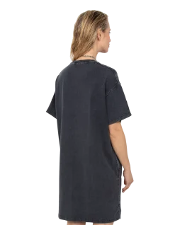 Robe t-shirt noire effet délavé - NOIR