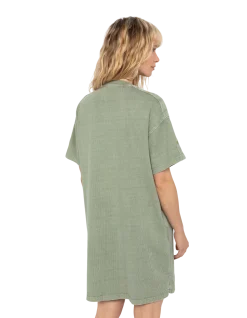 Robe t-shirt sage kaki effet délavé - SAGE KAKI