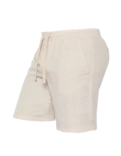 Short beige en lin mélangé - BEIGE