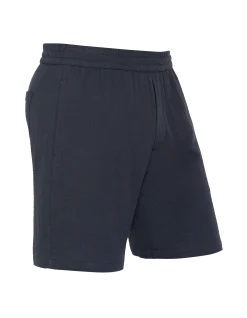 Short bleu marine en gaze de coton - MARINE