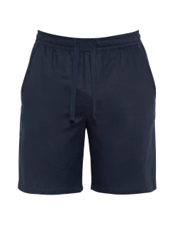 Short bleu marine en lin mélangé - MARINE
