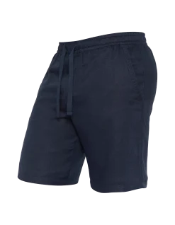 Short bleu marine en lin mélangé - MARINE