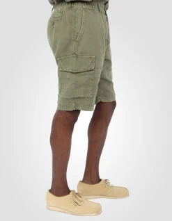 Short cargo kaki clair en lin - KAKI CLAIR