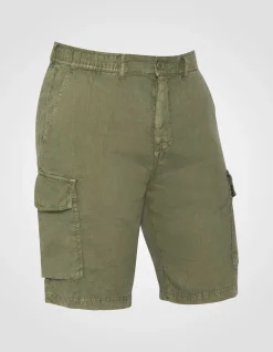 Short cargo kaki clair en lin - KAKI CLAIR