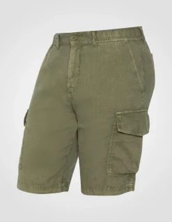 Short cargo kaki clair en lin - KAKI CLAIR