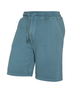 Short de survêtement bleu effet délavé - BLEU MINÉRAL