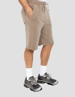 Short de survêtement taupe effet délavé - TAUPE