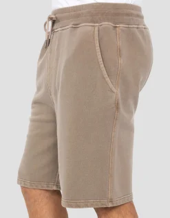 Short de survêtement taupe effet délavé - TAUPE