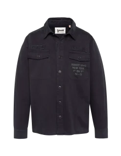Surchemise army bleu marine en coton lavé - MARINE