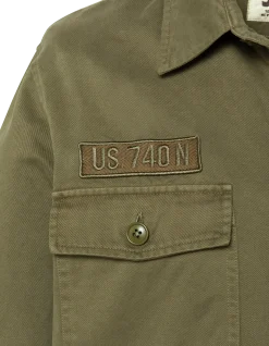 Surchemise army kaki en coton lavé - KAKI