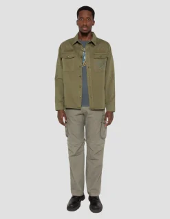 Surchemise army kaki en coton lavé - KAKI