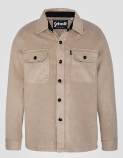 Surchemise boutonnée beige chiné - BEIGE CHINÉ