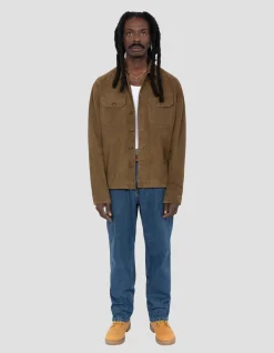 Surchemise worker rouille, cuir de chèvre - ROUILLE