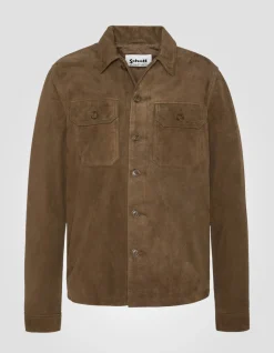 Surchemise worker rouille, cuir de chèvre - ROUILLE