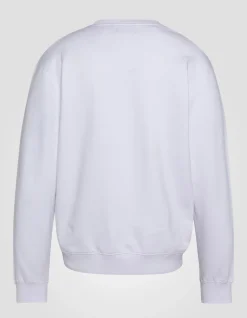 Sweatshirt blanc à col rond - BLANC