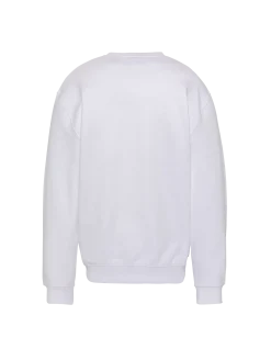 Sweatshirt blanc à col rond - BLANC