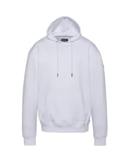 Sweatshirt blanc uni à capuche - BLANC