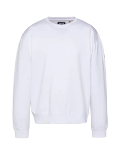 Sweatshirt blanc uni col rond - BLANC