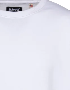 Sweatshirt blanc uni col rond - BLANC
