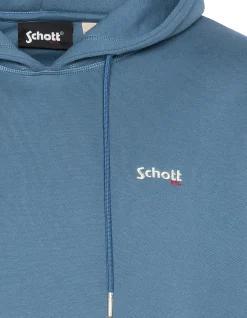 Sweatshirt bleu acier à capuche en molleton épais - BLEU ACIER