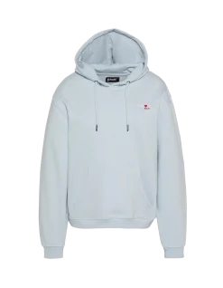 Sweatshirt bleu ciel à capuche avec broderie cœur - BLEU CIEL