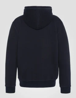 Sweatshirt bleu marine à capuche en molleton épais - MARINE