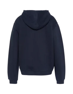 Sweatshirt bleu marine à capuche avec broderie cœur - MARINE