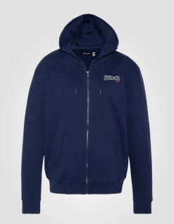 Sweatshirt bleu marine à capuche zippé - MARINE