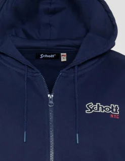 Sweatshirt bleu marine à capuche zippé - MARINE