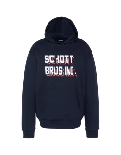 Sweatshirt bleu marine à capuche imprimé « SCHOTT BROS INC. » - MARINE