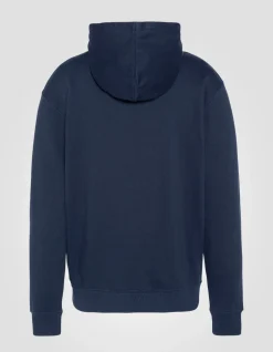 Sweatshirt bleu marine à capuche imprimé - MARINE