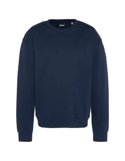 Sweatshirt bleu marine uni col rond - MARINE