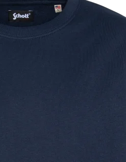 Sweatshirt bleu marine uni col rond - MARINE