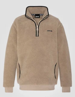 Sweatshirt camionneur beige en sherpa - BEIGE