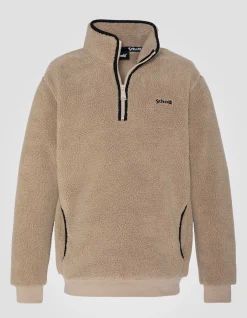 Sweatshirt camionneur beige en sherpa - BEIGE