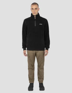 Sweatshirt camionneur noir en sherpa - NOIR