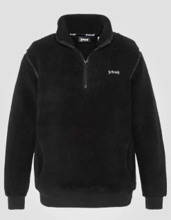 Sweatshirt camionneur noir en sherpa - NOIR