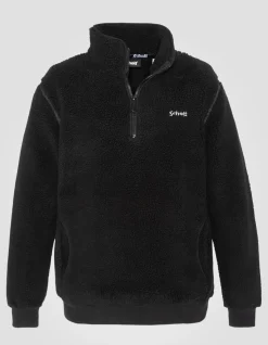 Sweatshirt camionneur noir en sherpa - NOIR